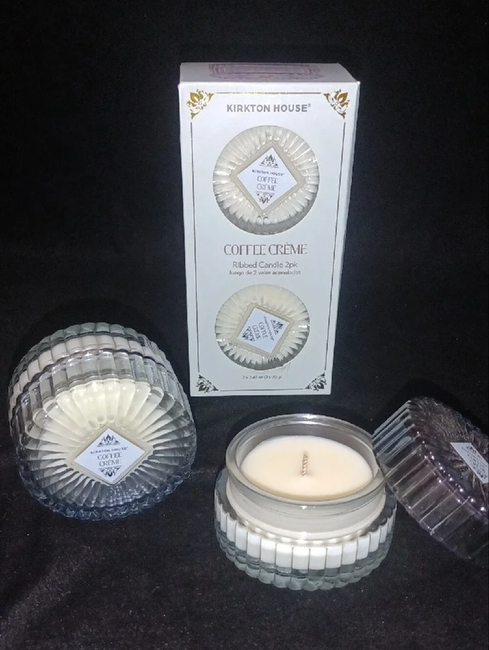 Kirkton House Coffee Crème Ribbed Candle 2-Pack